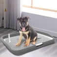 thumbnail image 1 of Dog Training Toilet Tray Litter Tray Pee Pad with Urinary Column Keep Paws Clean Gray, 1 of 10