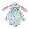 thumbnail image 1 of aDJFDGT Boys Girls Easter Long Sleeve Cartoon Rabbit Hooded Pullover Romper Sweatshirt Bodysuits, 1 of 7