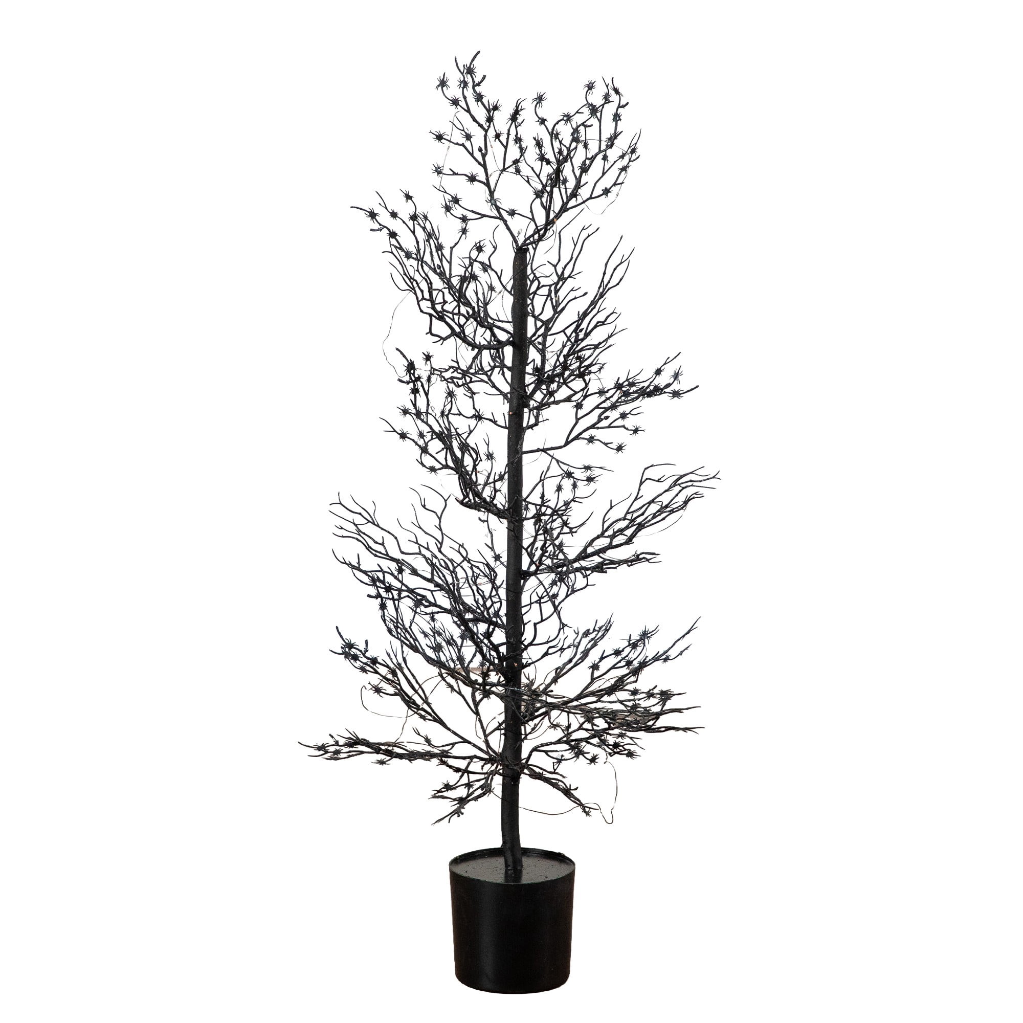 3ft. Pre-Lit Artificial Halloween Spider Twig Tree with 80 Orange & Purple LED Lights