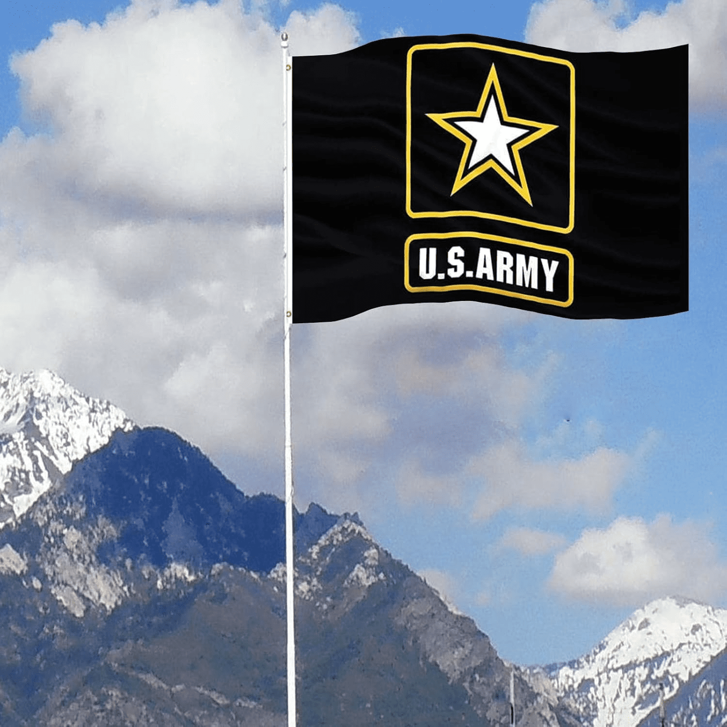 US Army Flag 3x5 Outdoor Double Sided American United States Black Star Army Flags U.S. Army Single Star Flag with 2 Brass Grommets Banner for Home Company Garage Wall