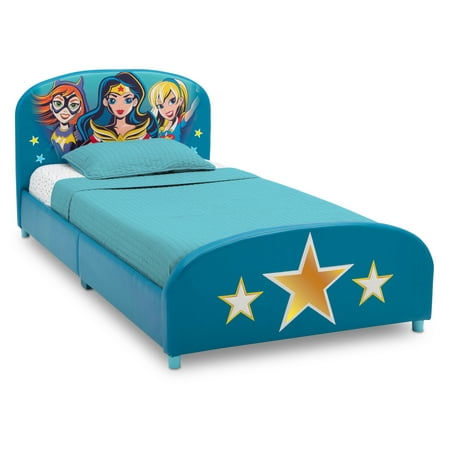 DC Super Hero Girls Upholstered Twin Bed by Delta Children