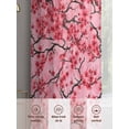 thumbnail image 6 of Chinese Flowers Sheer Curtains 45 Inch Length 2 Panels Set Window Treatments, Spring Pink Peach Blossoms Floral Rod Pocket Semi Curtains for Living Room/Bedroom/Kitchen Décor, 104"W x 45"L, 6 of 7