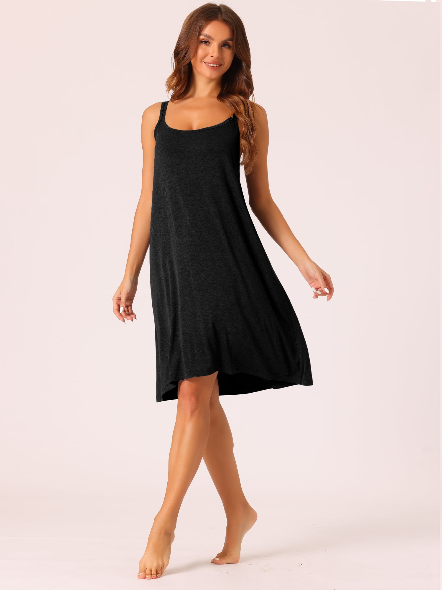 DARING DIVA Women's Backless Loose Sleep Dress Cross Back Night Dress 3XL Black