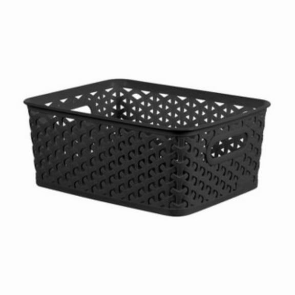 Y-Weave Small Decorative Storage Basket Black Polypropylene, Fits 11" Cube System, 4L Capacity