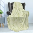 thumbnail image 4 of Botanical Soft Flannel Fleece Throw Blanket, Repetitive Vintage Nature Monotone Herbal Art Pattern with Various Herbs, Cozy Plush for Indoor and Outdoor Use, 70" x 90", Khaki Pale Green, by Ambesonne, 4 of 5