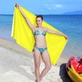 thumbnail image 7 of Dreamtimes Beach Towels Yellow Camping Towels Sand Free Beach Towel, 30"x60" Large Beach Towels Quick Dry Bath Travel Towels Pool Yoga Beach Mat for Men Women, 7 of 7