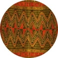 thumbnail image 1 of Ahgly Company Machine Washable Indoor Round Persian Yellow Traditional Area Rugs, 8' Round, 1 of 4