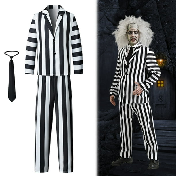 Disfraces Halloween Miedo La Pelicula Los 80 Disfraz Beetle Movie Juice para Hombre Beetlejuice Con Traje pantalones corbata Fantasma Transpirable Adultos Y Walmart en linea