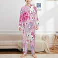 thumbnail image 2 of Hello Kitty Hooded Union Suit Pajama Soft Comfy PJs Sleepwear, 2 of 7