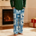 thumbnail image 5 of Xcmzpl Mens Christmas Pajamas Plaid Sleep Pants Xmas Party Sleepwear Elastic Waist Loose Fit Bottoms Soft Pj Pants for Men, 5 of 10