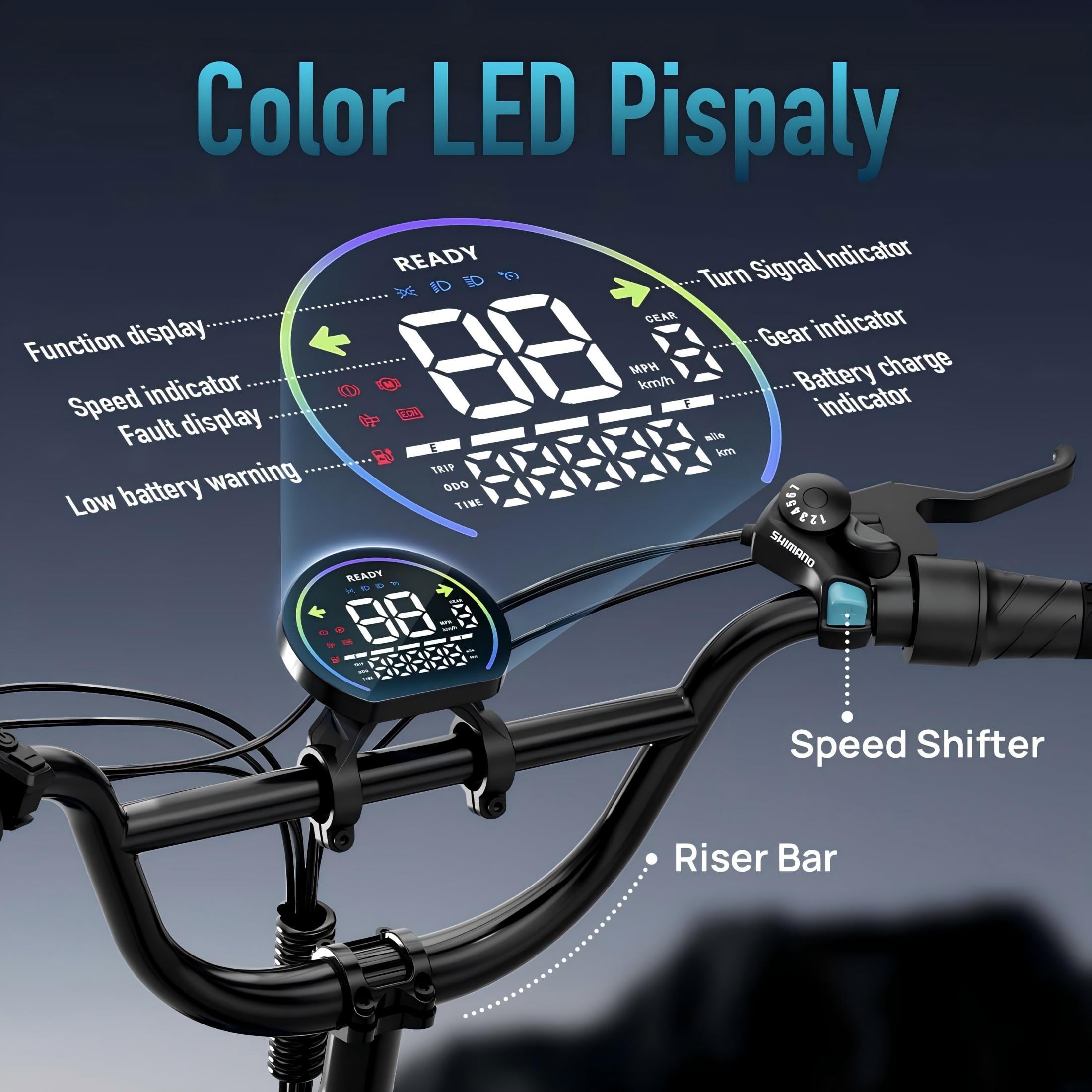 URLIFE 20"*4.0 Fat Tire Electric Bike for Adults,1500W Ebike, 48V Removable Battery, 80-Mile, 7-Speed & Full Suspension Mountain bike,UL2849-Blue