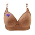 thumbnail image 4 of Bras for Women Wireless Plus Size Breathable Daily Underwear Small Print Bra Brown XS-4XL, 4 of 4