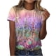 thumbnail image 2 of Puntoco 2024, tops de moda de verano para mujer, camisetas informales holgadas con estampado Floral y cuello redondo, camisetas de manga corta estampadas, 2 of 8
