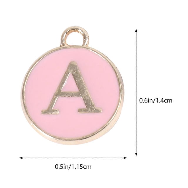Cute Charms for Jewelry Making Double Sides Alloy Pendants Necklace Accessories in Pink 1 Set