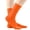 Orange, variant on hoksml Kids Knitting Cotton Crew Socks, Multi Color Solid Ribbed Mid Calf School Socks, Soft Stretchy Breathable Casual Socks for Daily Play for Boys and Girls