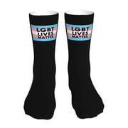 Transgender Pride LGBT Lives Matter Socks for Men Women Casual Short Socks 40 Cm Sport Socks Comfort Tube Stockings