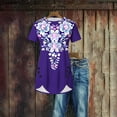 thumbnail image 2 of Liquidation d'Économies! Hauts Grande Taille pour Femmes BEFOKA en Liquidation, Blouse Décontractée d'Été pour Femmes, Blouse Décontractée à Manches Courtes Imprimée avec Boutons, Col Rond Confortable, 2 of 4