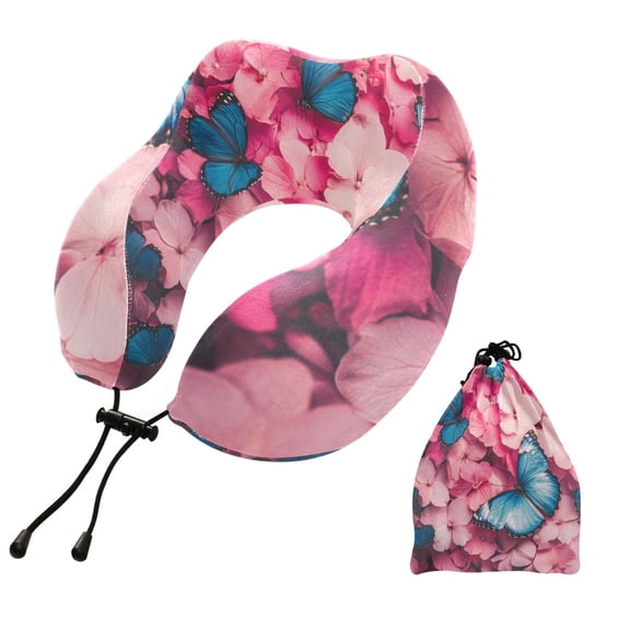 BZSMCE Travel Pillow Whispers Of Lavender Pattern 10.5x9.5x6in