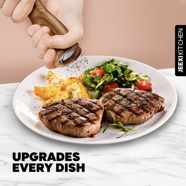 JEEXI Acacia Wood Salt and Pepper Grinder Set photo 7