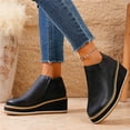 thumbnail image 6 of Roncen Women's Casual Winter Chunky Heel Ankle Boots - Solid Color Round Toe Thick Platform Short Shaft Booties with Wedge Heel for Fashionable Outfit, 6 of 8