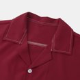 thumbnail image 6 of YYDGH Men's Short Sleeve Button Up Shirts Summer Casual Pocket Beach Shirts Red L, 6 of 9