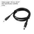 thumbnail image 2 of DC 5.5x2.1mm Macho a 3.5x1.35mm Macho Extensión Cable Alimentación Adaptador Enchufe 100cm Cable para LED Lámpara Cámara CCTV, Negro Paquete de 2, 2 of 4