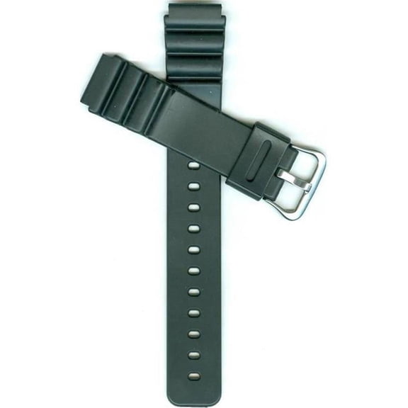 Casio Watchband 18mm Heavy Duty-Black Resin Patr# 70611116