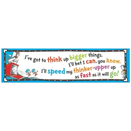 Fun Express - 1 Dr Seuss Think Up Better Things Banner - Educational - Classroom Decorations - Classroom Decor - 1 Piece