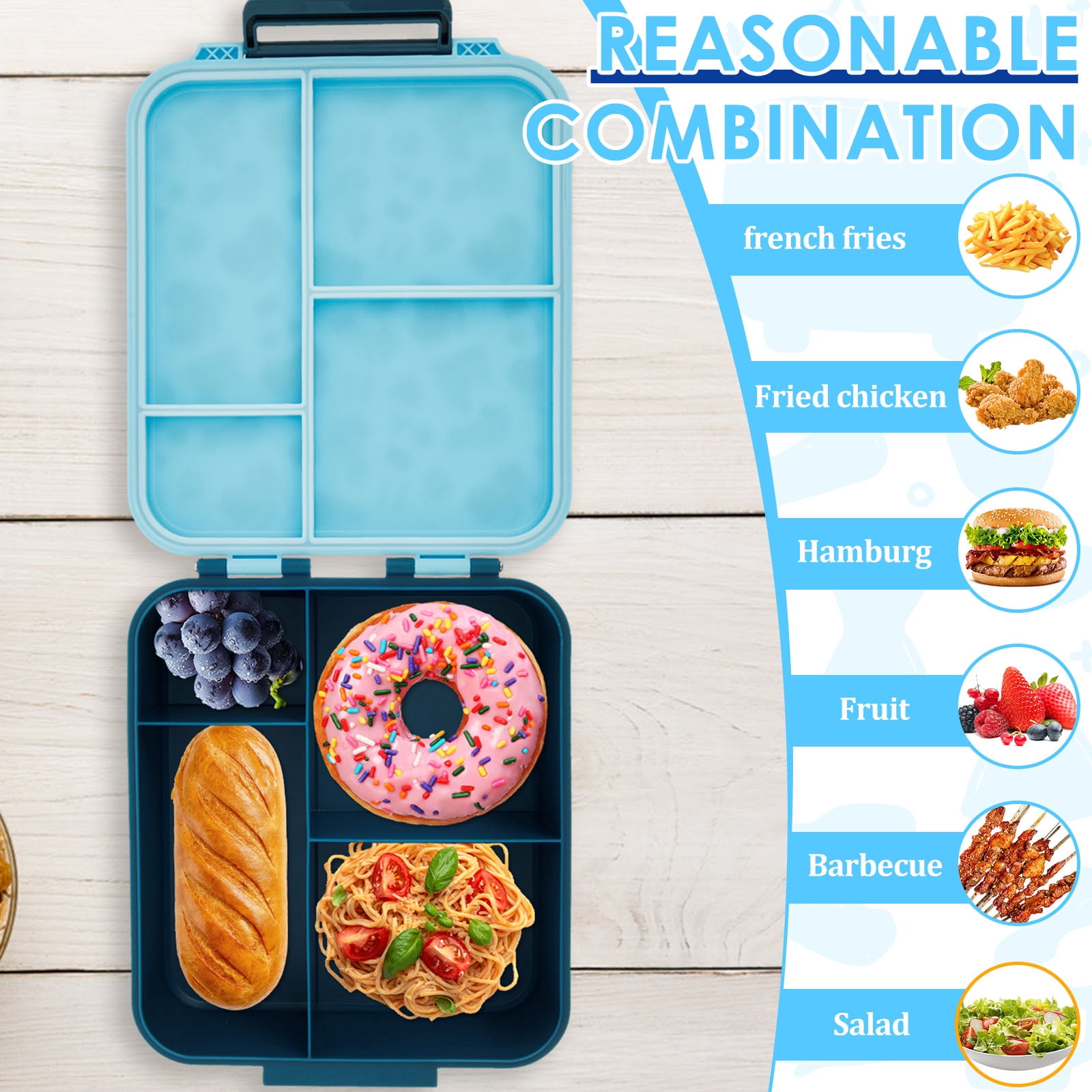 Ikoopy Food Box with Insulated 300ml Soup Jar and Utensils Leakproof Food Container with Compartments for Kids Toddlers Adults