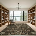 thumbnail image 2 of ODIKA 9'x12' Washable Area Rug Non-Shedding, Easy Care Forest Abstract Vintage Panels Serpent Border Botanical Snake Flowing Dynamic for Master Suite, California King, Under Bed, 2 of 7