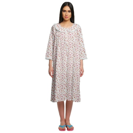 

Moomaya Printed WoMen s Round Neck Nursing Sleepwear Cotton Nightdress