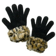 Chenille Gloves With Faux-Fur Trim