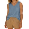 thumbnail image 5 of Turilly New Arrivals Womens V-Neck Sleeveless Top Fashion Ladies Solid Color Casual Tanks with Front Pocket, 5 of 6