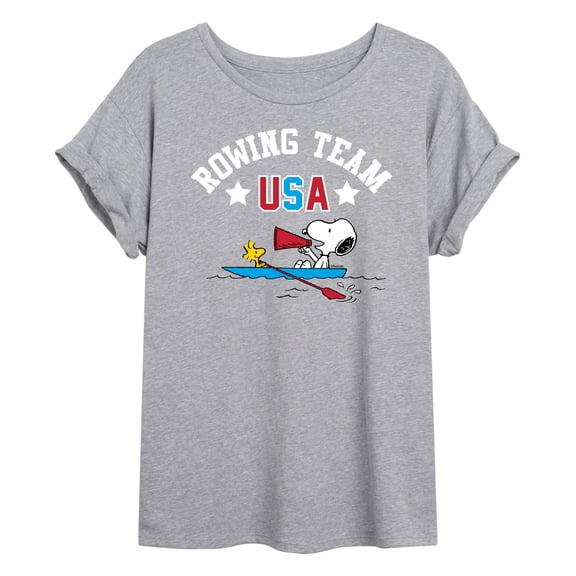 Peanuts - USA Rowing Team - Juniors Oversized Graphic T-Shirt