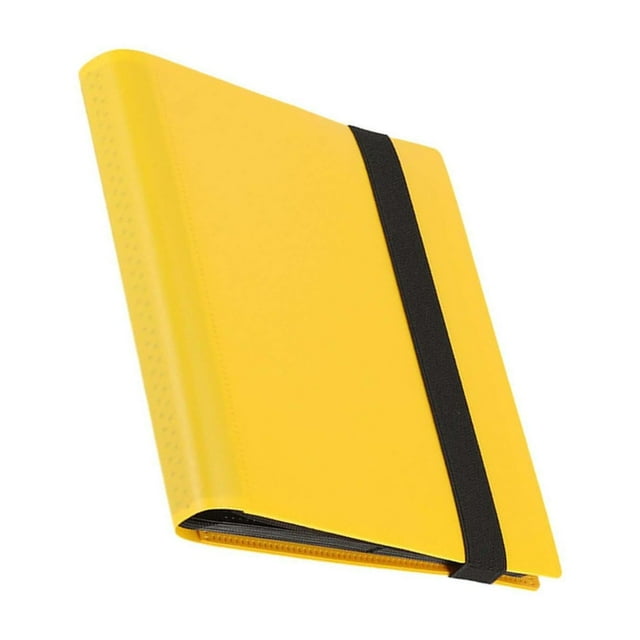 pitrice Trading Cards Album Binder Band Closure Portable blue Storage Sheets 20 Case light Card yellow 21x17.5cm