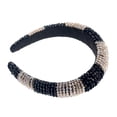 thumbnail image 2 of Qarigey Diadema con cuentas de cristal, esponja gruesa Flexible, Color a juego, tejido con diamantes de imitación, tocado para mujer, adorno de boda Accesorio para el cabello champán+negro Qarigey AP010972-07B, 2 of 6