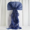 thumbnail image 3 of BalsaCircle 10 Navy Blue Premium Solid Curly Chiffon Chair Sashes Slipcovers, 3 of 4