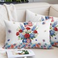 thumbnail image 2 of Independence Day Floral Throw Pillow Cover 16 x 24 Inch Decorative Pillow Cover Red Blue Roses Patriotic Lumbar Pillowcase Seasonal Rectangle Cushion Case for Couch Sofa Bed Living Room, 2 of 9