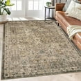 thumbnail image 5 of Vintage Floral 10x13 Rugs Reddish Brown Washable Area Rug for Bedroom Living Room Non Slip Boho Rug Thin Printed Faux Wool Soft Floor Carpet for Dining Room Nursery Playroom Indoor Office, 5 of 9