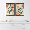 thumbnail image 2 of IDEA4WALL 2 Panels Framed Canvas Print Wall Art Set Mid-Century Leaf Branch Geometric Landscape Abstract Modern Art Boho Multicolor Chic Artwork Housewarming Decor - 24"x36"x2 Panels Black, 2 of 5