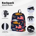 thumbnail image 4 of Mochila con estampado de peces de colores, ideal para portátiles, viajes, senderismo, negocios, para mujeres y hombres., 4 of 5