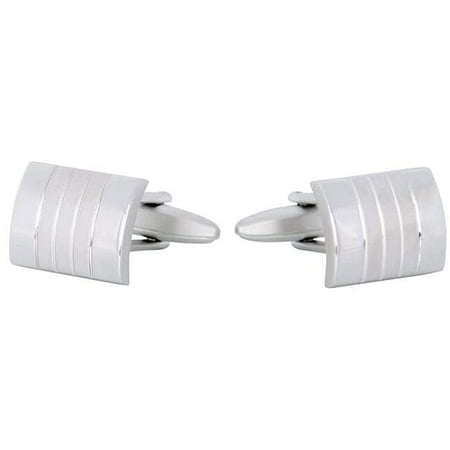 Cuff Daddy Rhodium Silver Panel Cufflinks