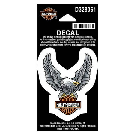 Harley Davidson Decals Stickers - Harley-Davidson Up Wing Eagle Decal Silver XS Size Sticker D328061, Harley Davidson