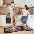 thumbnail image 2 of GZHJMY Skull Flower Kitchen Rug Set of 2 Non Slip Washable Cushioned Anti-Fatigue Kitchen Mat Comfort Standing Floor Mat for Kitchen Washroom Bedroom Carpet Runner, 2 of 7