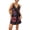Black, variant on Women's Floral Print Spaghetti Strap Wrap Mini Dress Polyester % Lightweight Silky Feel Ideal for Summer Party
