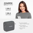 thumbnail image 5 of Liquipel Powertek Pastel Dual USB-A / USB-C Wall Charger - Gray, 5 of 7