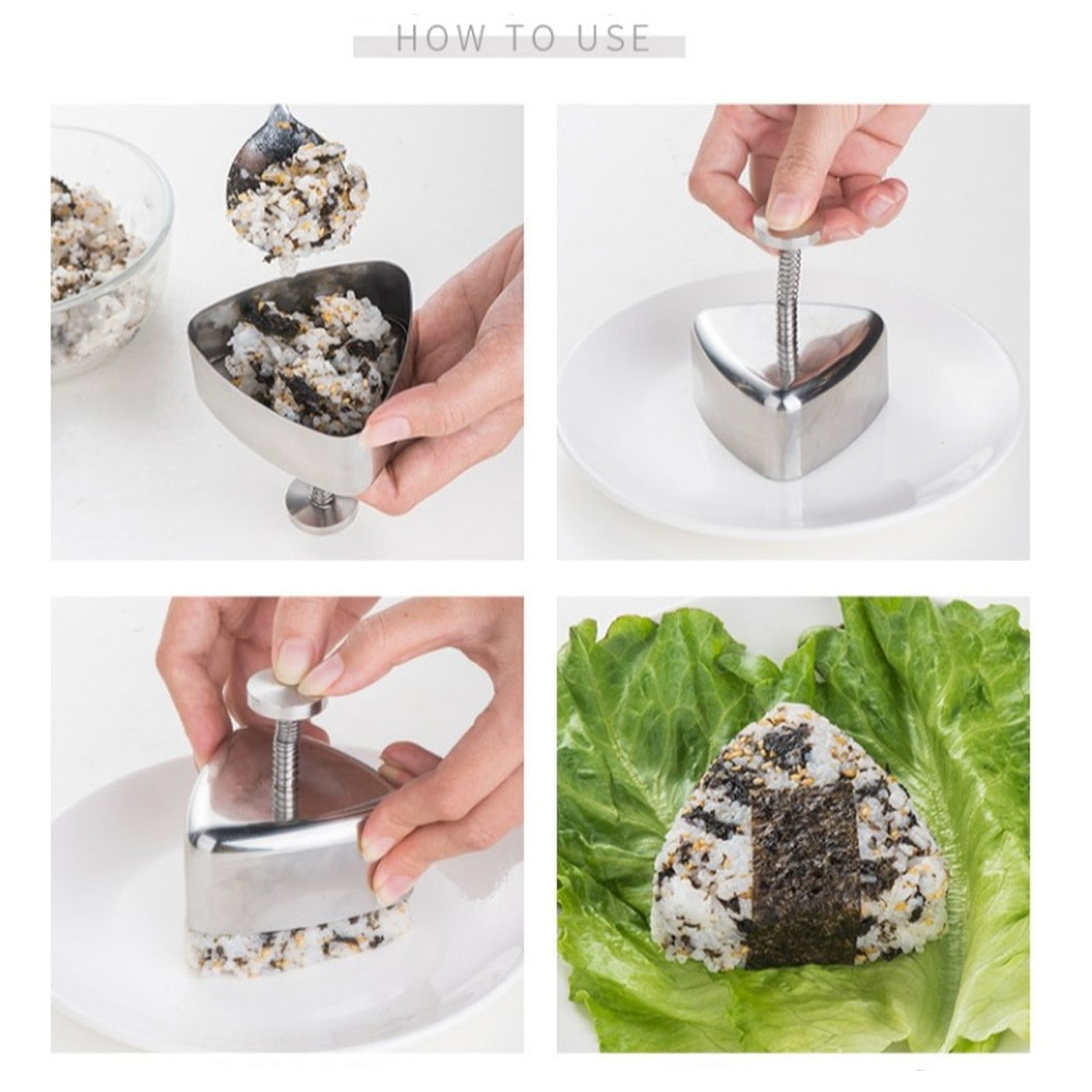 Moule à Boule De Riz Onigiri En Acier Inoxydable 304 - Kit Fabrication Sushi Maison - Facile à Nettoyer - 5