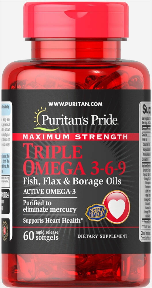 Puritan's Pride Maximum Strength Triple Omega 369 Fish, Flax & Borage