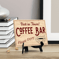 thumbnail image 3 of Signs ByLita Best in Town Coffee Bar Please Enjoy, Rustic Table Sign With Acrylic Stand (8 x 6"), 3 of 4