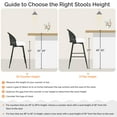 thumbnail image 5 of ANMINY Rattan Swivel Bar Stools, 26" Counter Height Set of 3, Upholstered Chairs Barstools with Full Back and Metal Legs Modern Boucle Fabric Seat for Home Kitchen Island, 5 of 10